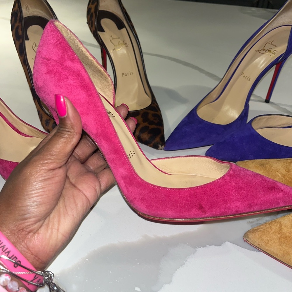 Christian Louboutin Pink and Brown Heels - Picture 2 of 9